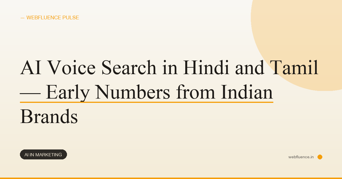 AI Voice Search in Hindi and Tamil — Early Numbers from Indian Brands