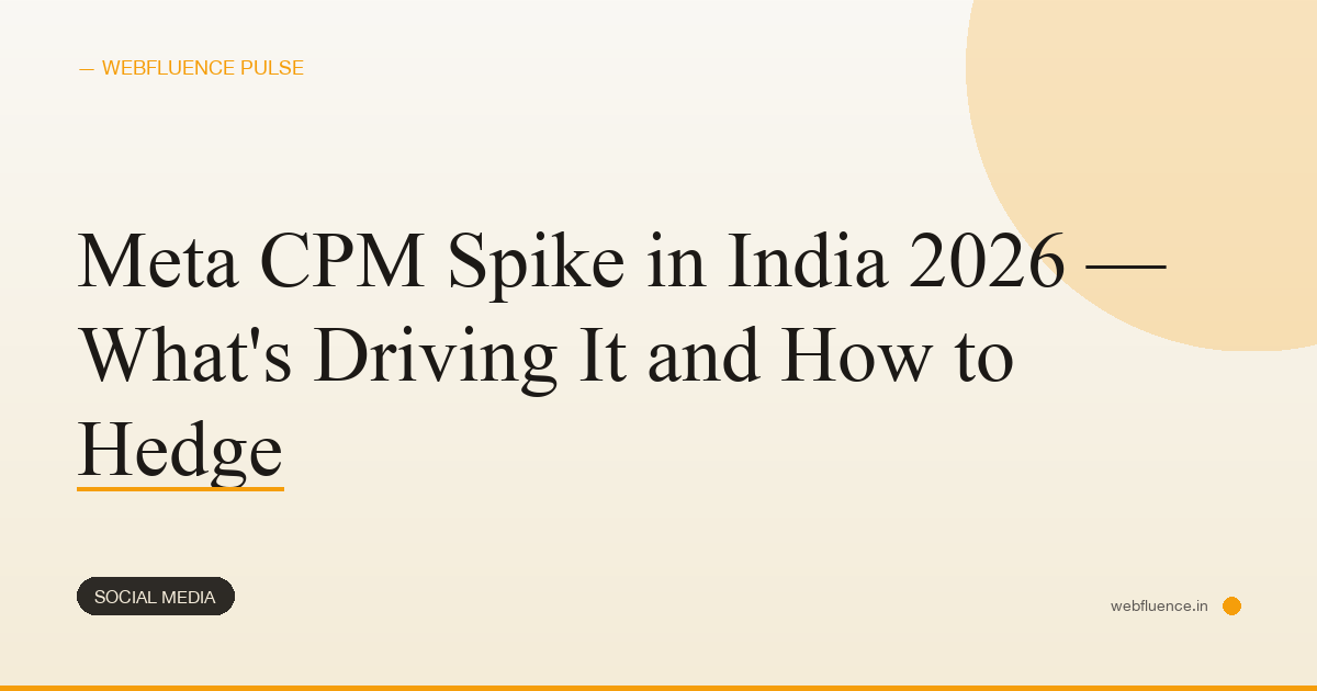 Meta CPM Spike in India 2026 — What’s Driving It and How to Hedge